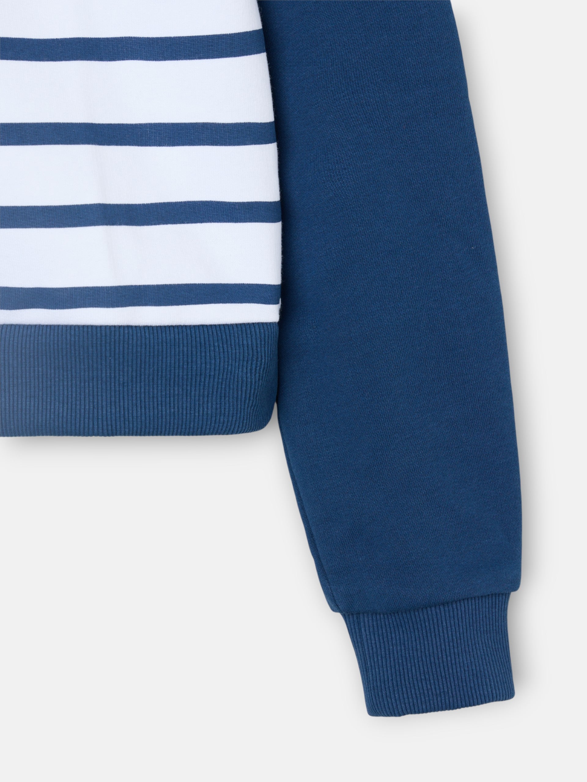 Sudadera woman cuello botones rayas azules