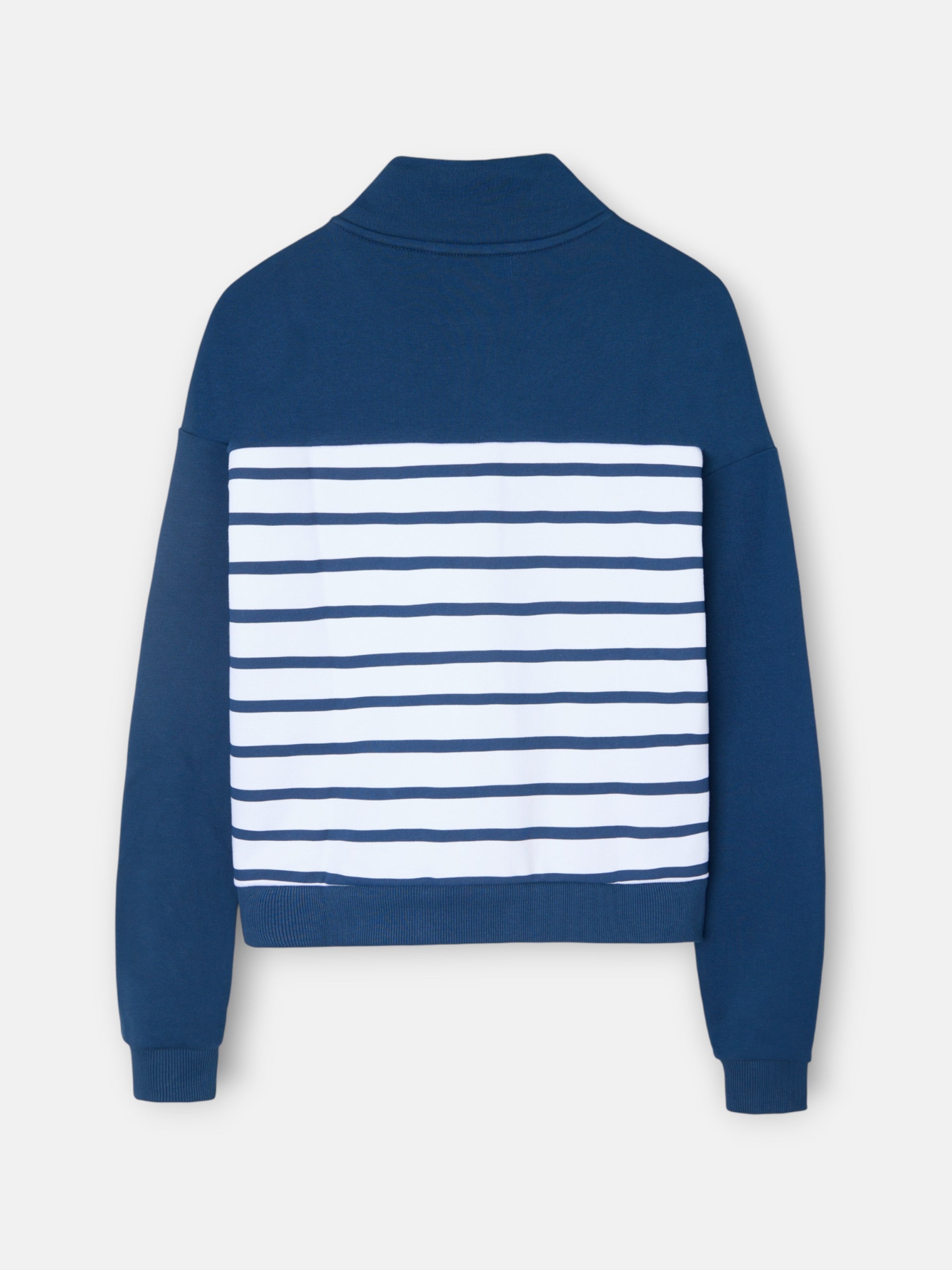 Sudadera woman cuello botones rayas azules