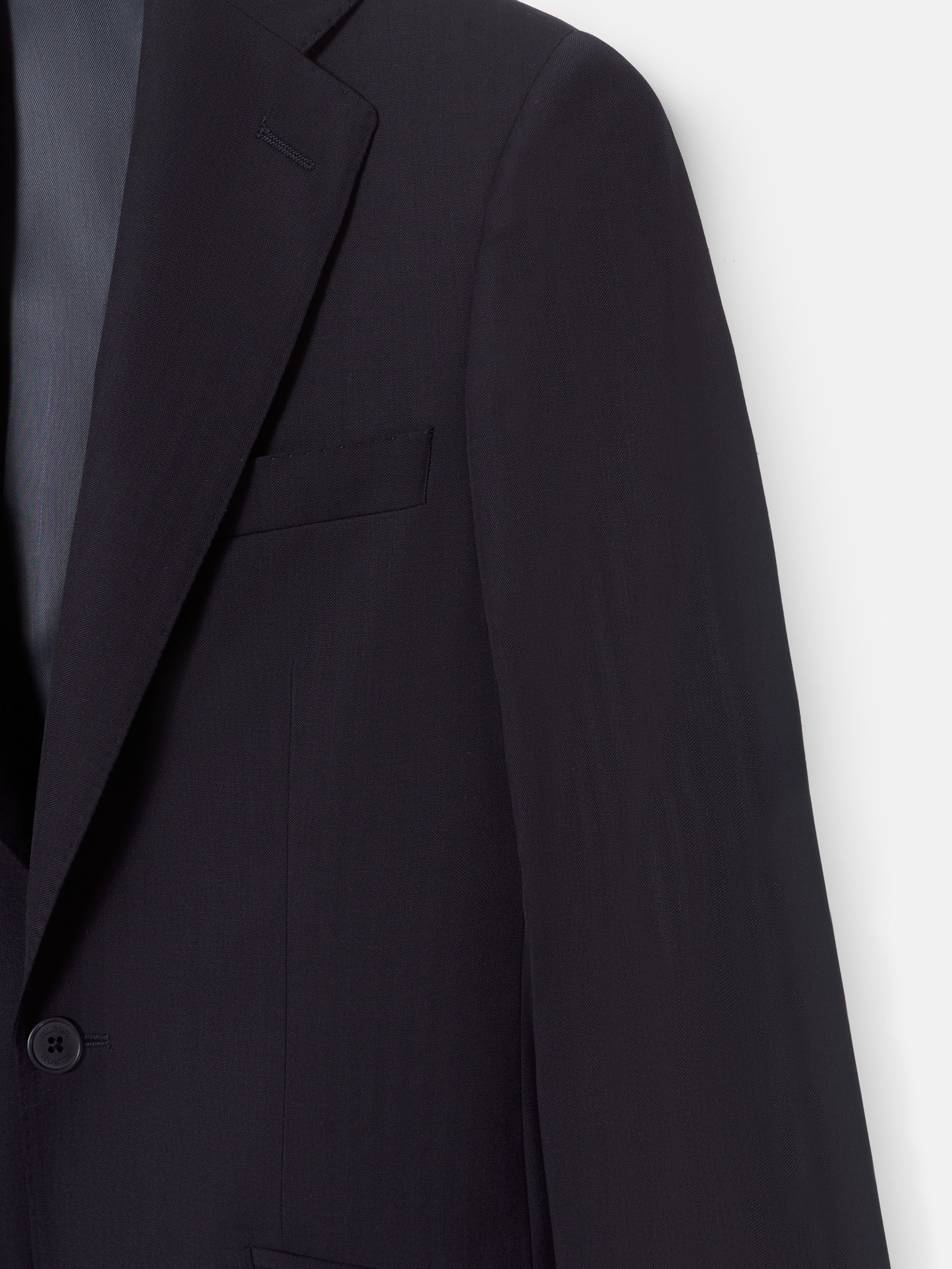 Veste de costume classique à chevrons bleu marine
