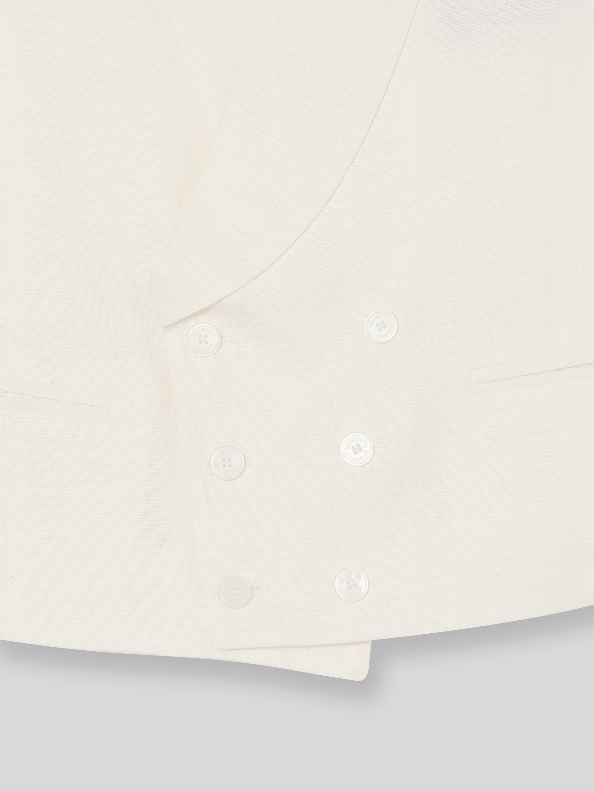 Chaleco chaque cuello redondo blanco roto
