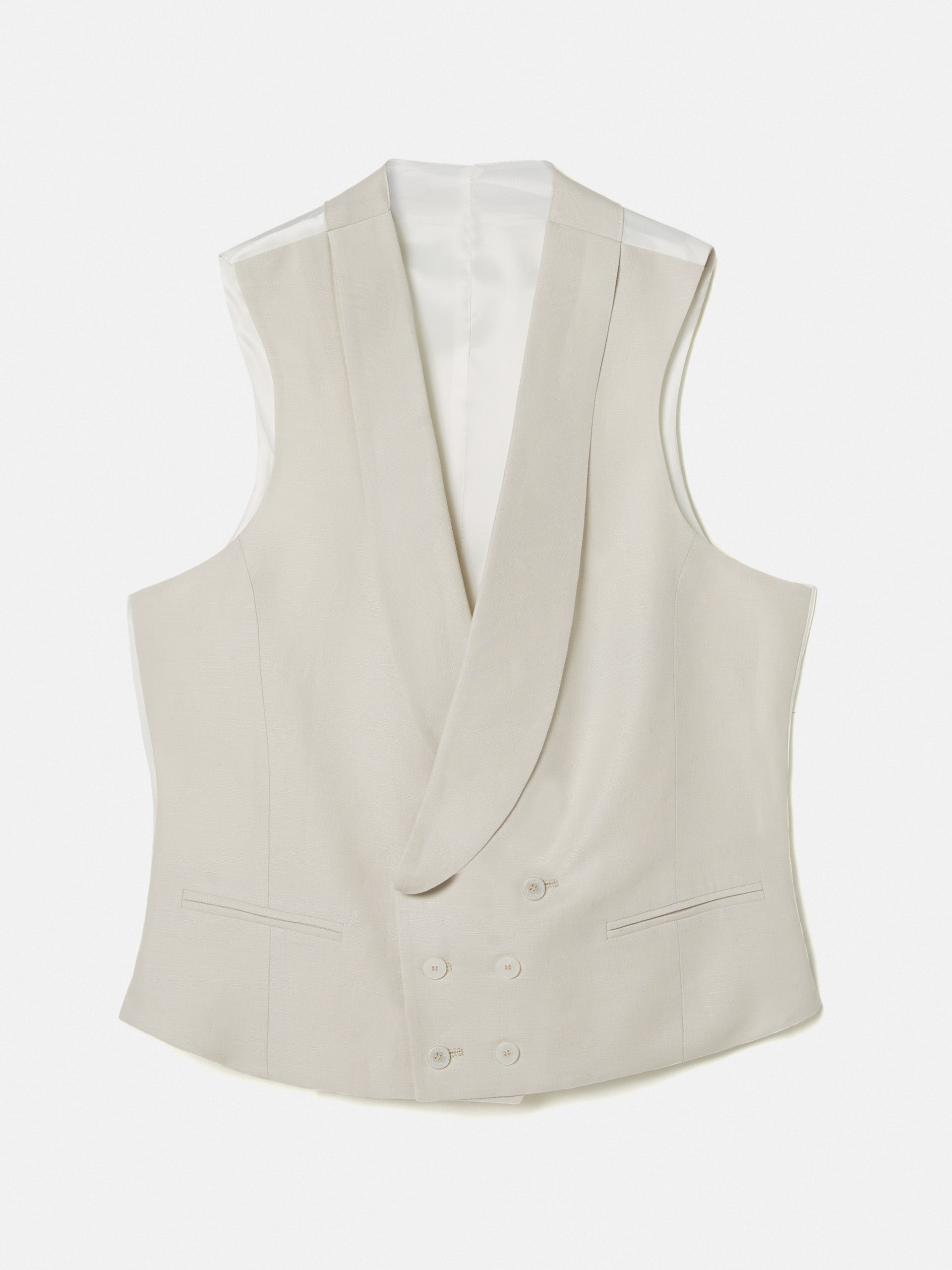 Gilet chaque col rond gris perle