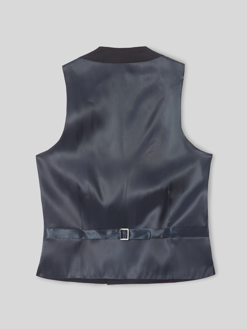 Chaleco vestir stretch cuello redondo azul marino