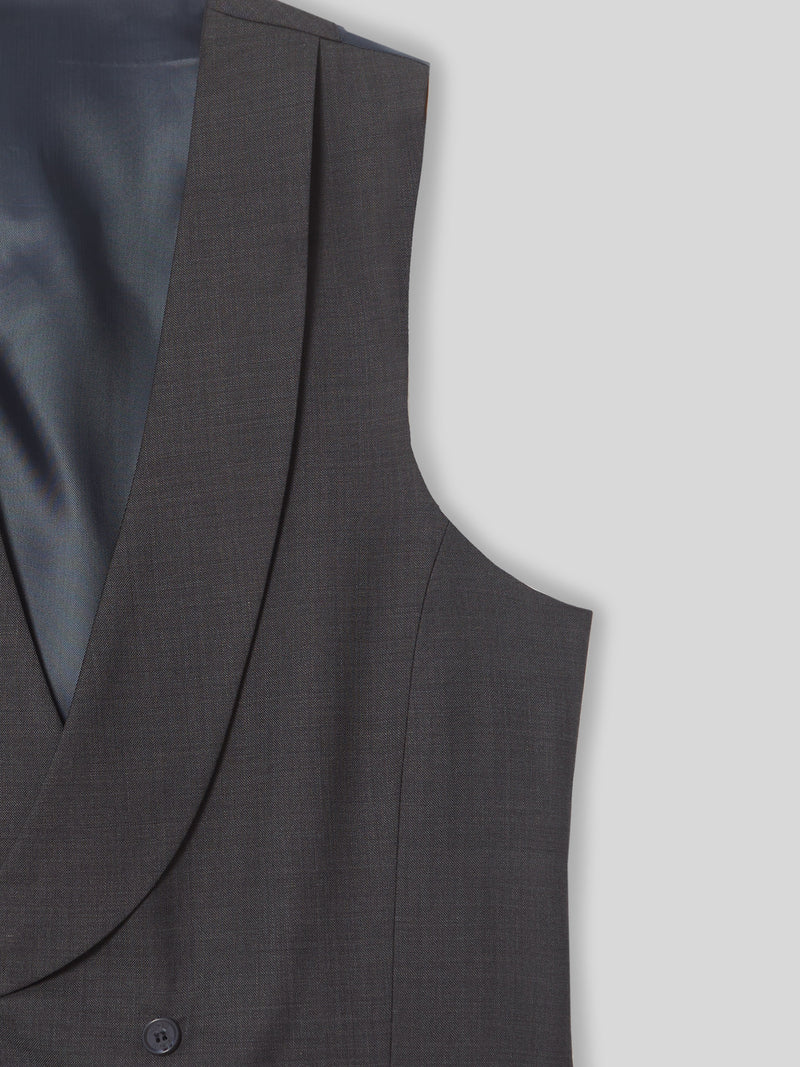 Chaleco vestir stretch cuello redondo gris