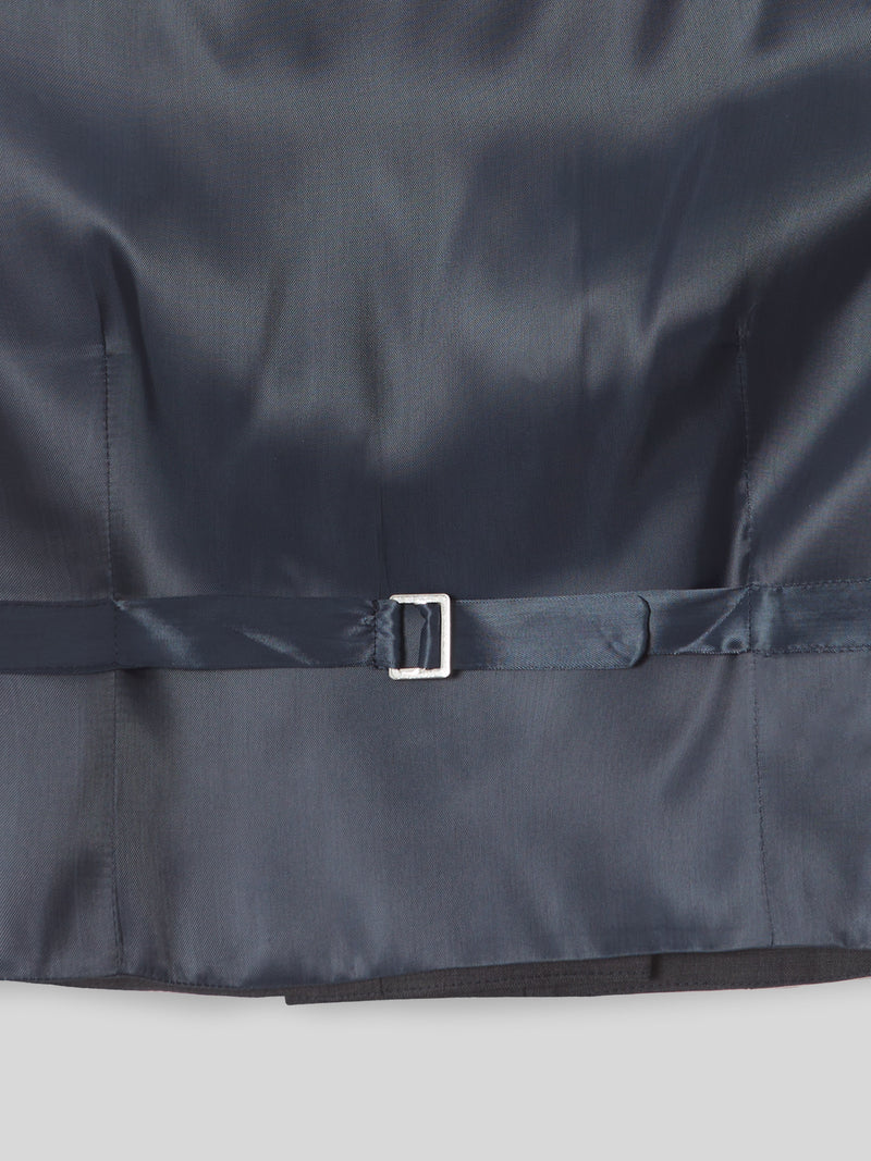 Chaleco vestir stretch cuello redondo gris