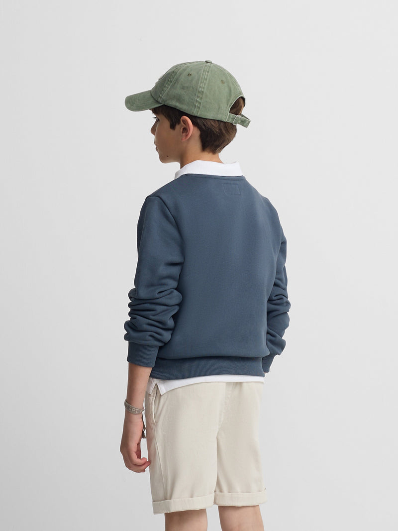 Sweatshirt kids raquete meia azul-marinho