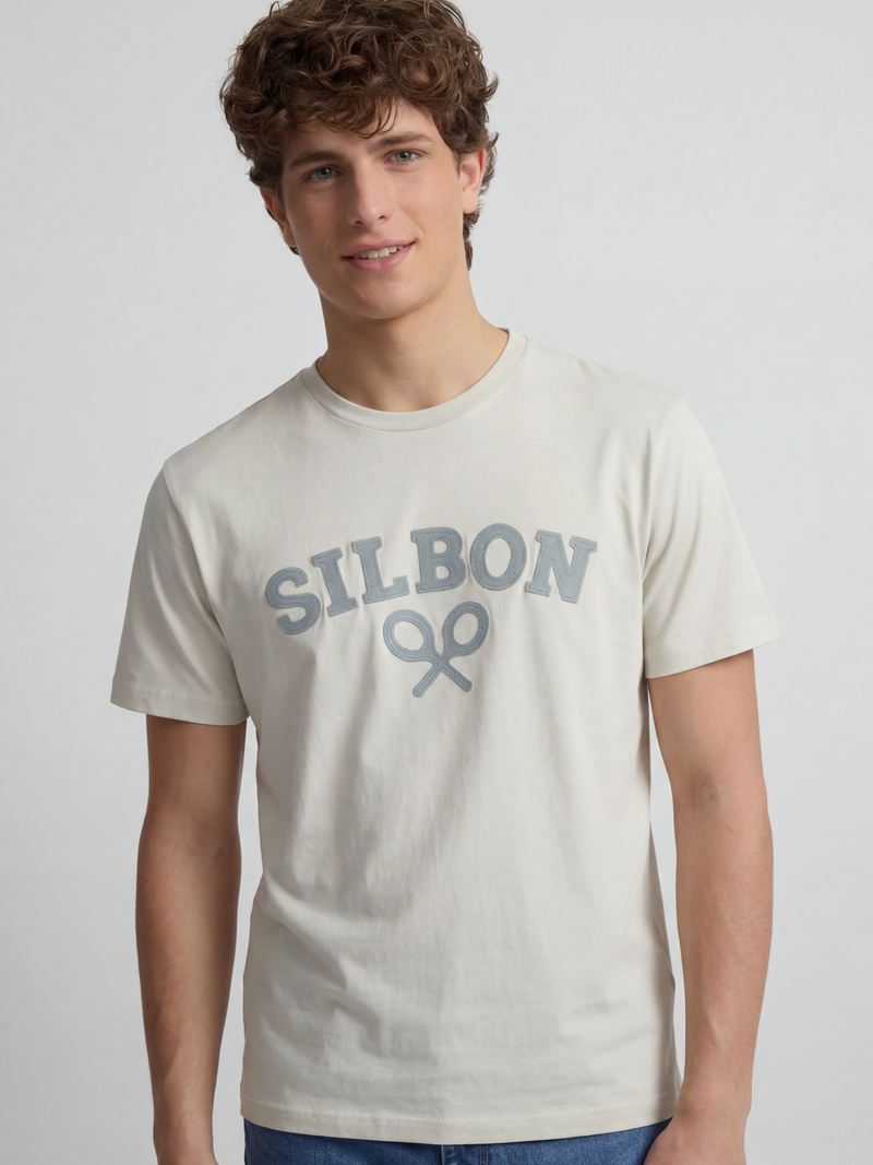 Light green half racket t-shirt
