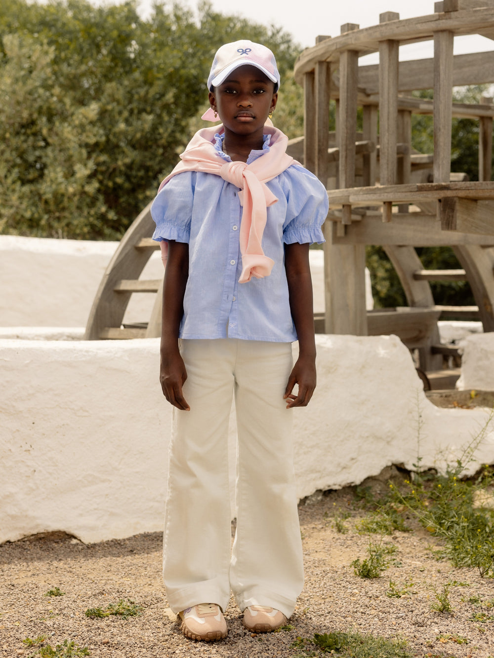 Pantalon girl marinero blanco
