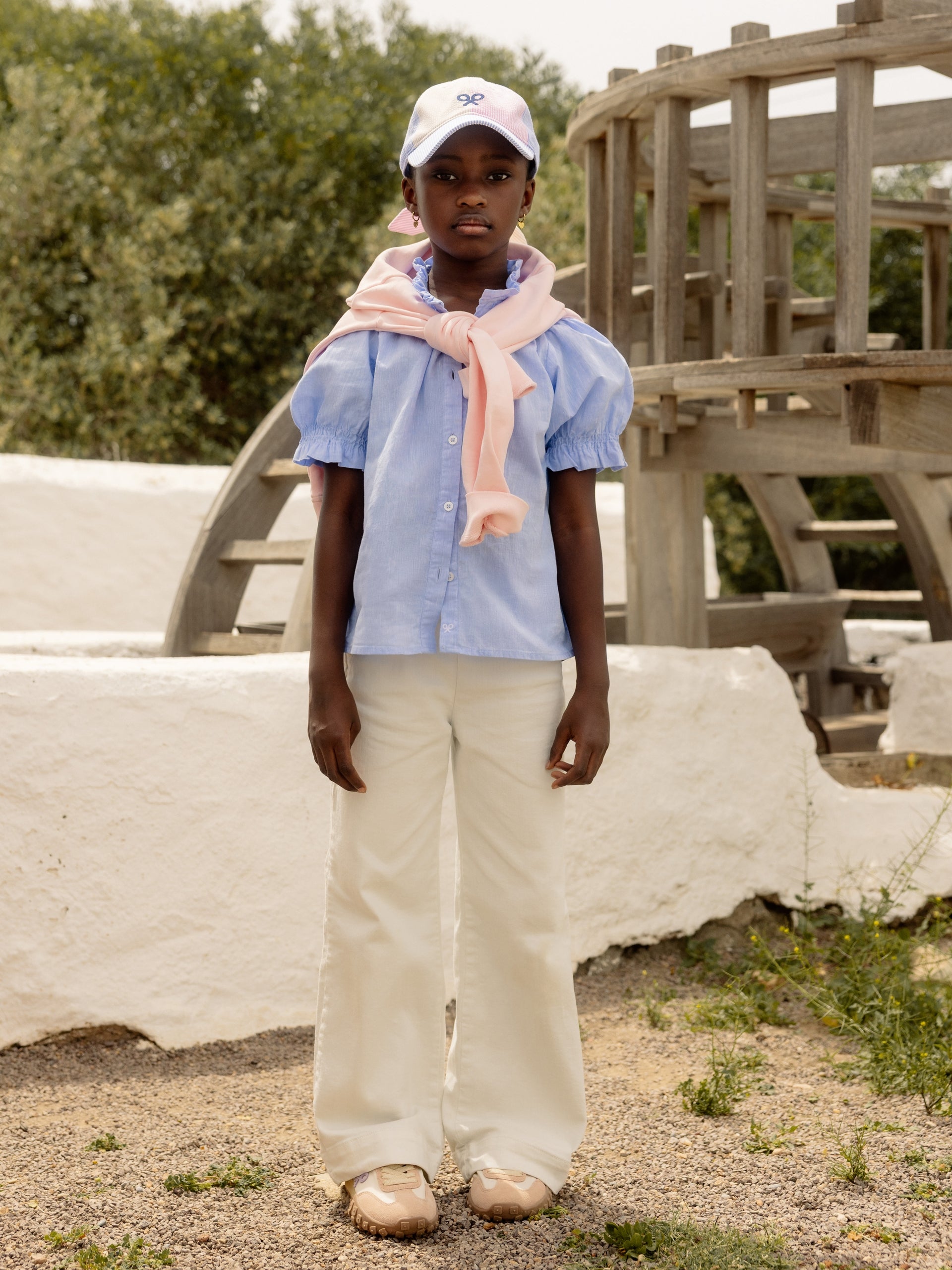 Pantalon girl marinero blanco
