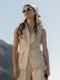 Chaleco sahariana botones beige