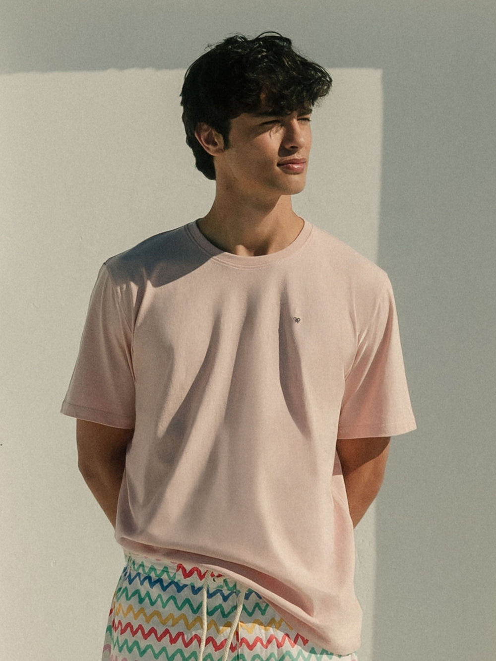 Camiseta minilogo rosa