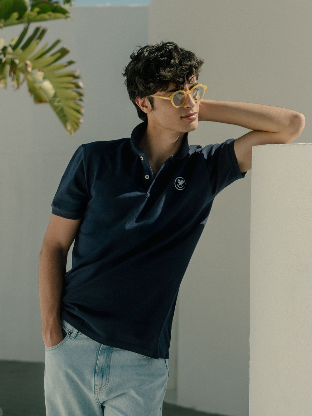 Polo manga corta smile azul marino