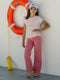 Pink sailor girl trousers