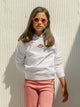 Sudadera girl capucha raqueta etnica blanca