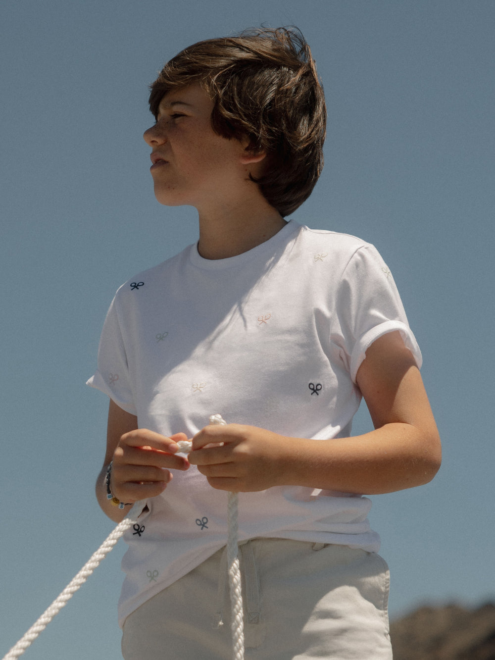 Camiseta kids multiraqueta colores blanco