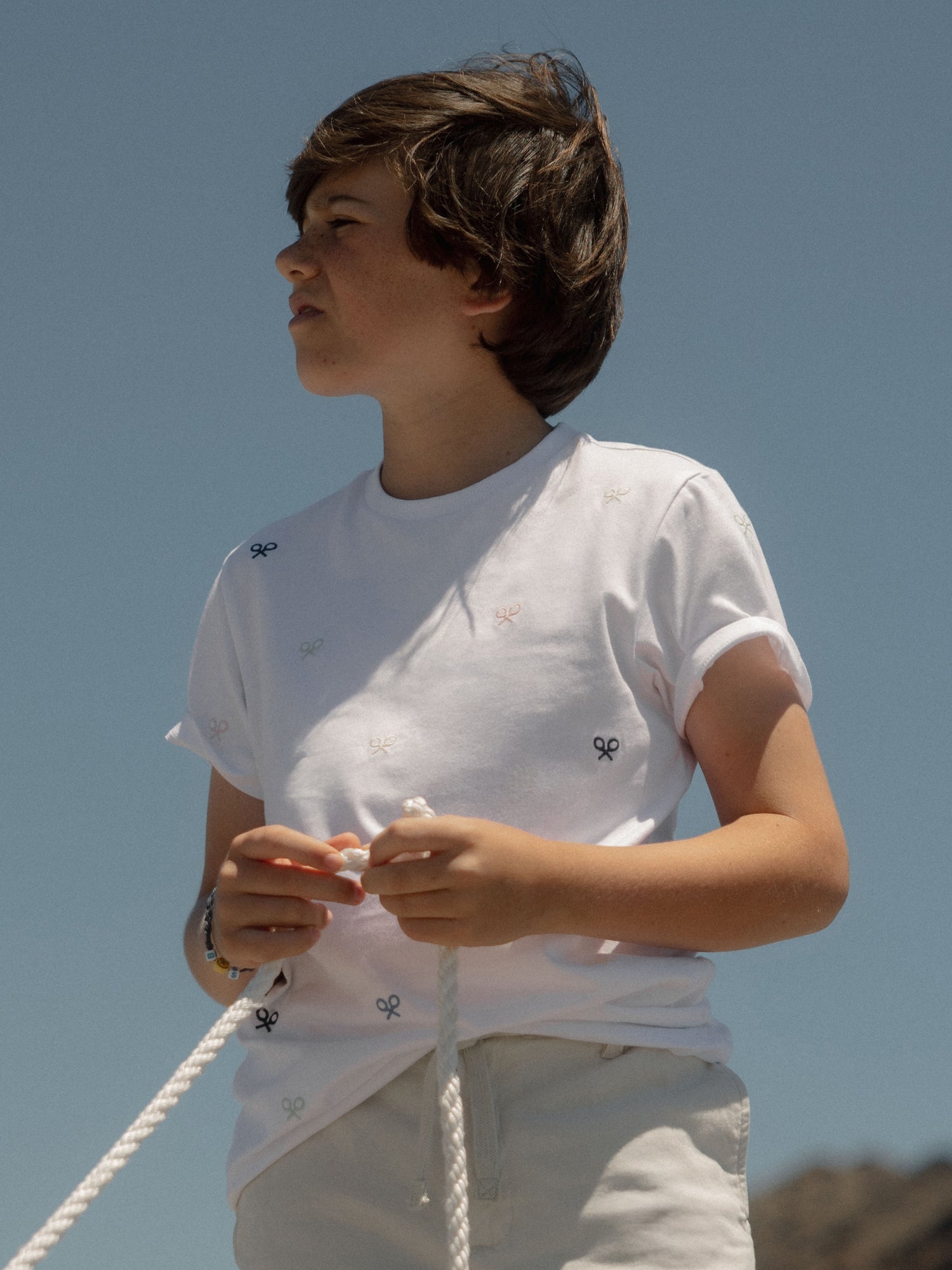Camiseta kids multiraqueta colores blanco