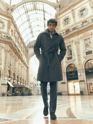 Manteau unique prince de Galles marron
