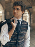Chaleco punto unique jacquard azul marino