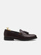 Matte burgundy tassel dress shoe