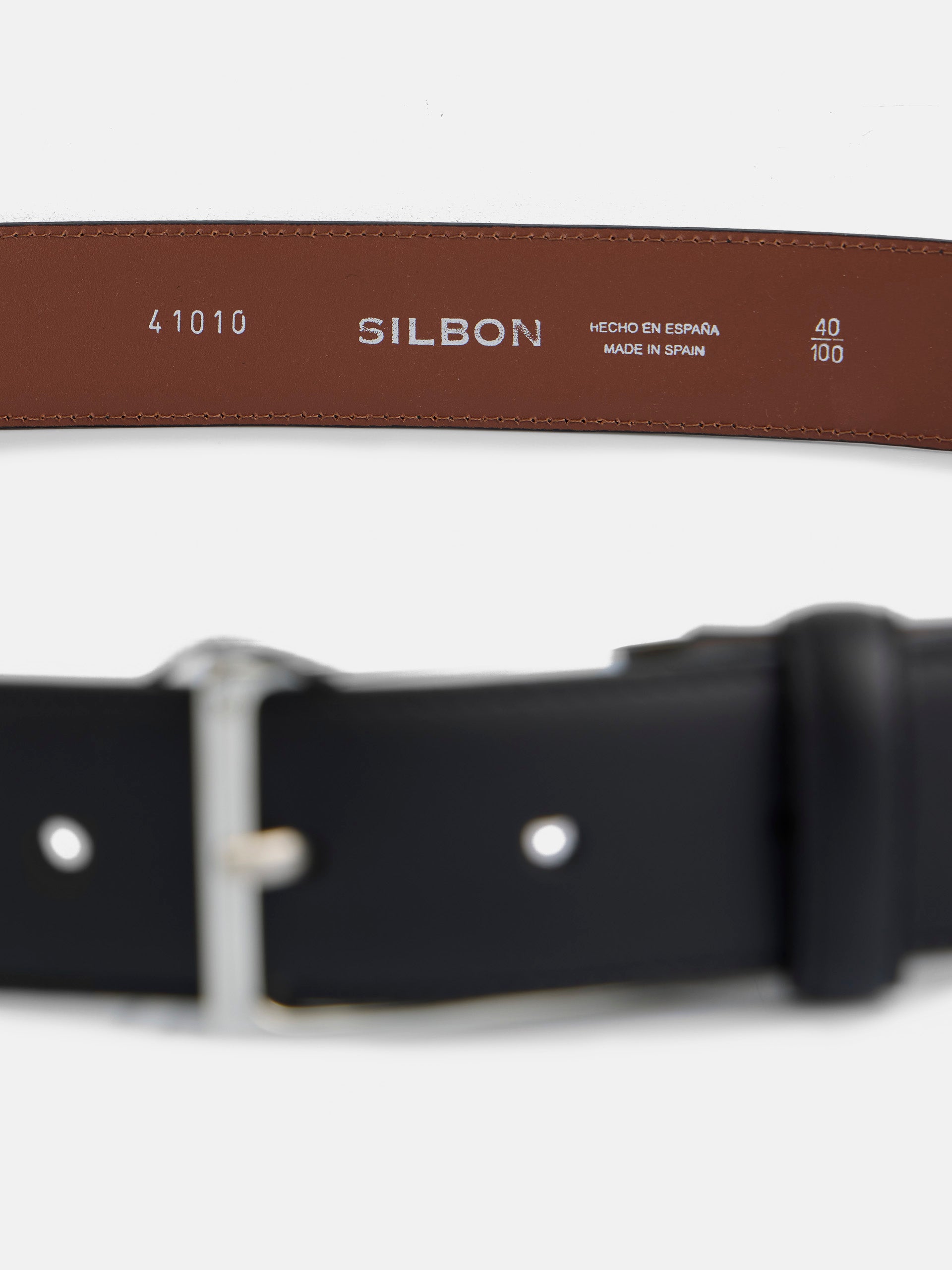 Black leather dress belt
