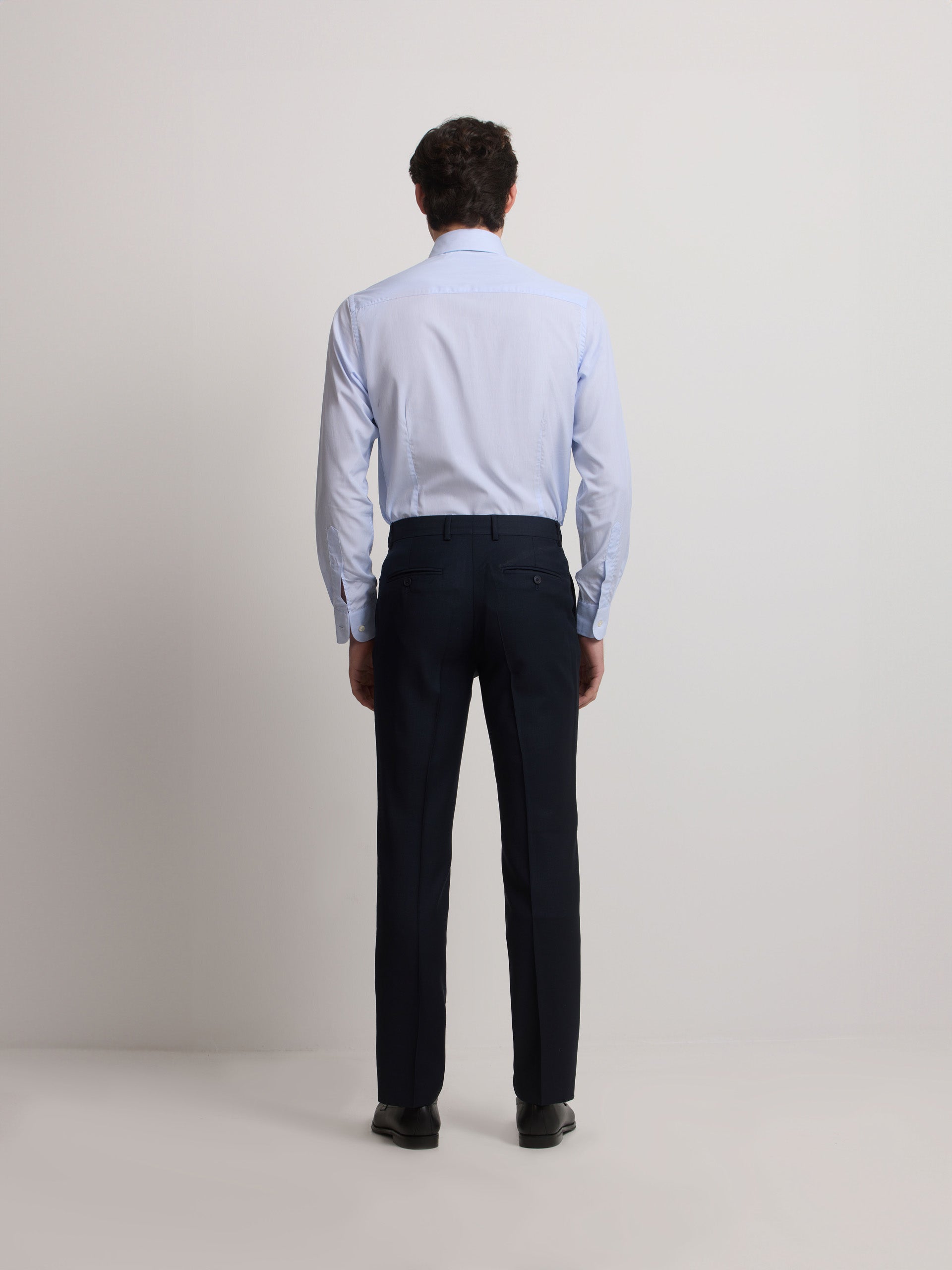 Pantalon costume œil de perdrix bleu marine