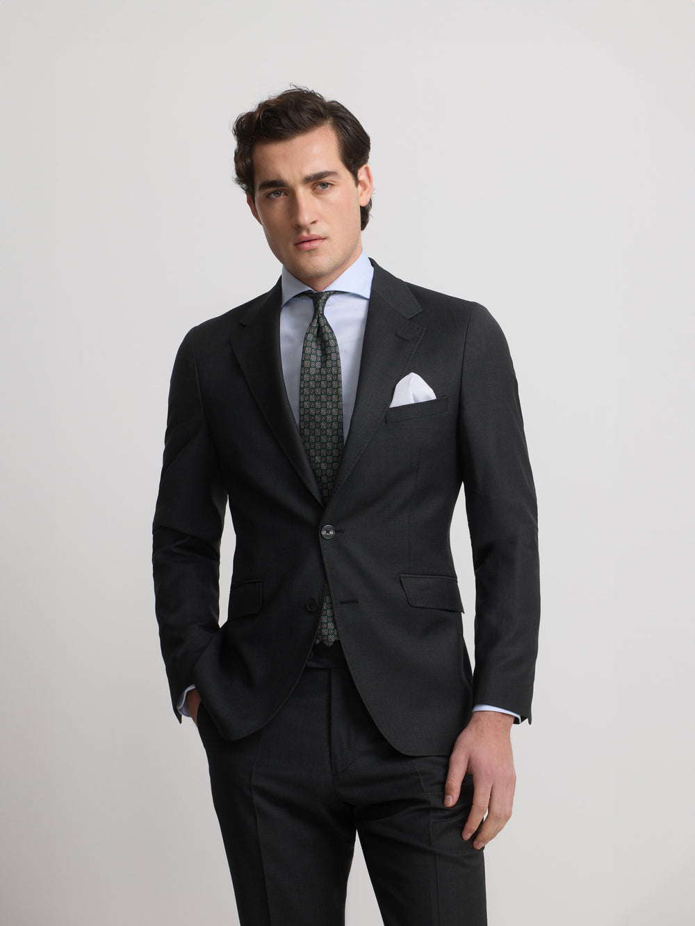 Grey birdseye suit jacket