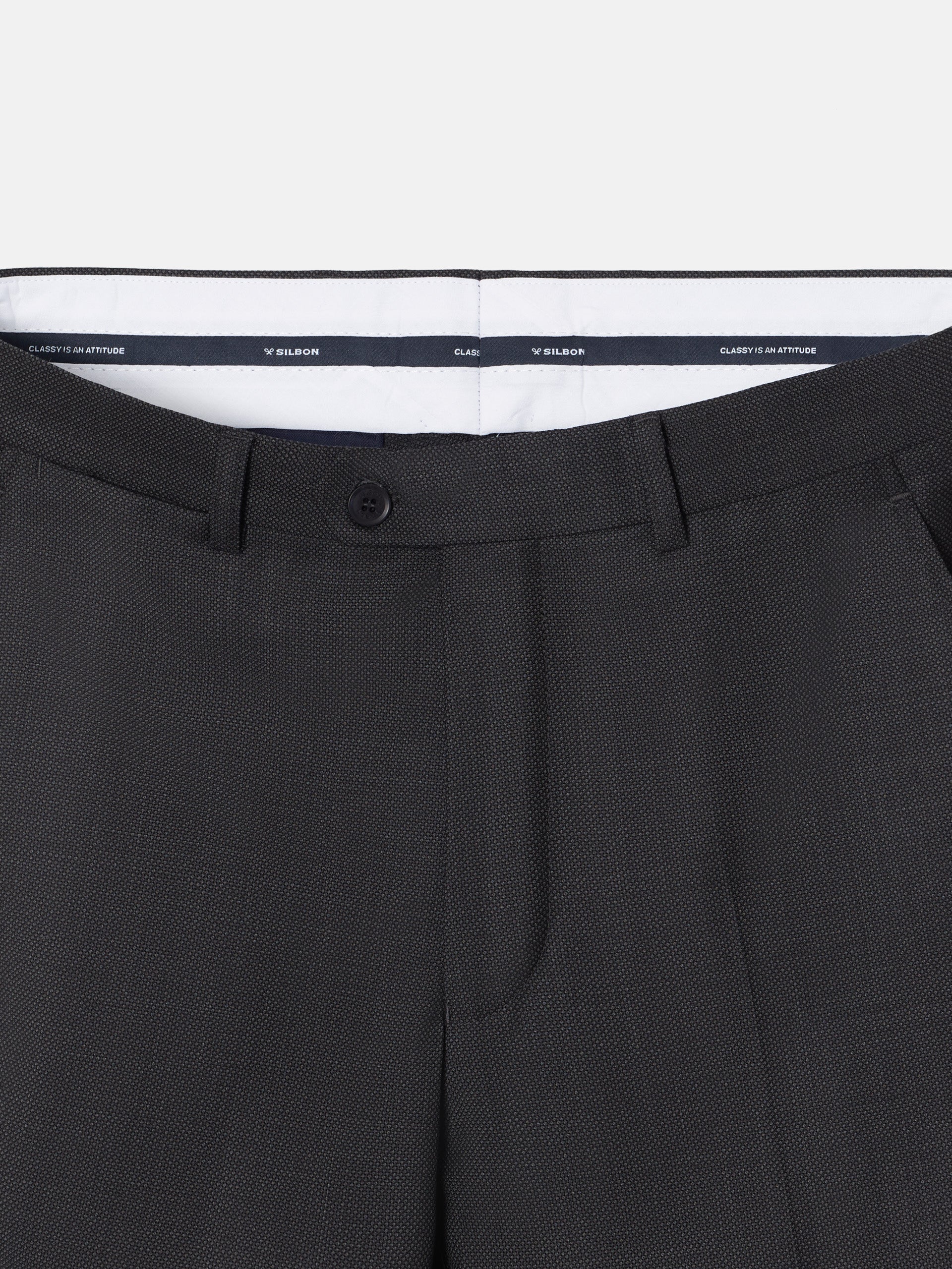 Grey birdseye suit trousers