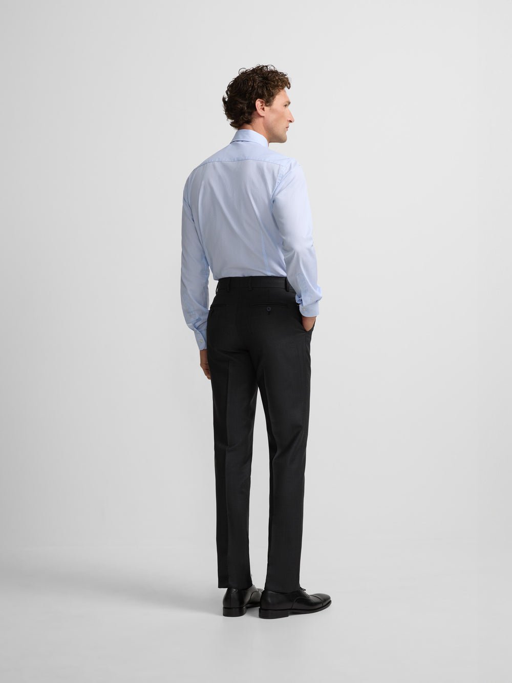 Grey birdseye suit trousers
