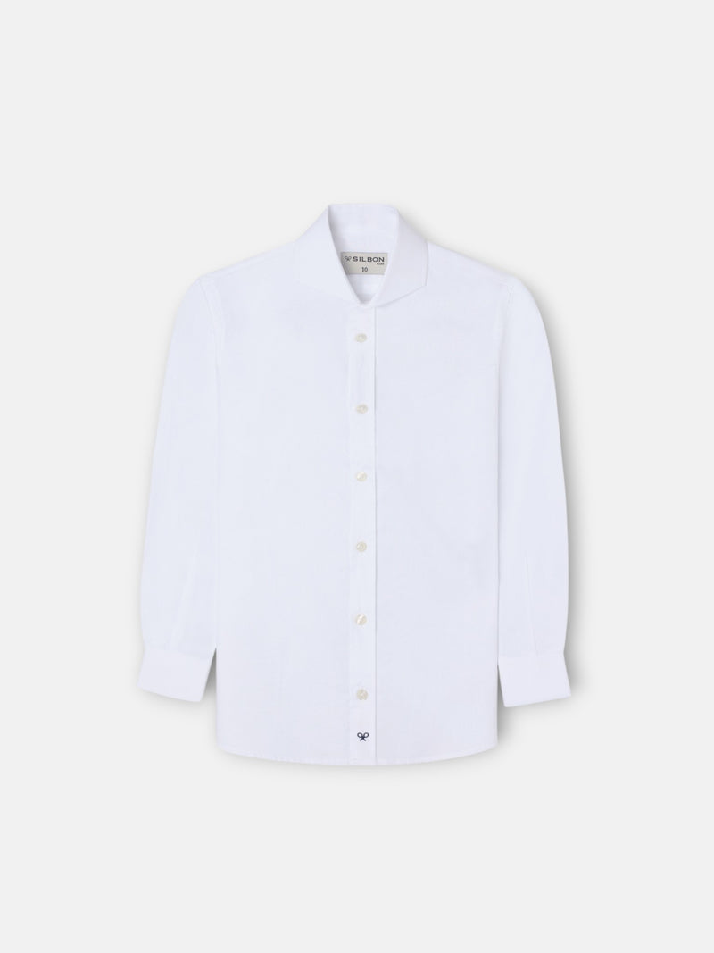 Chemise habillée enfant à poignets simples blanche