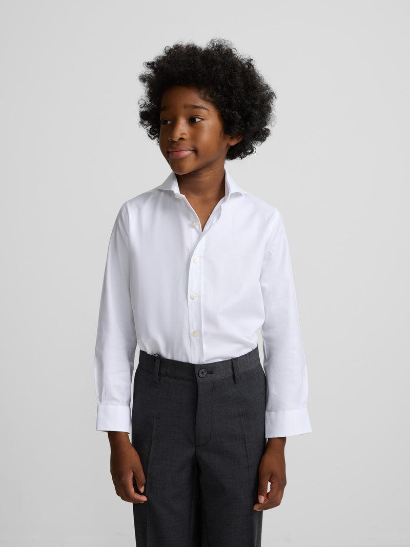 Chemise habillée enfant à poignets simples blanche