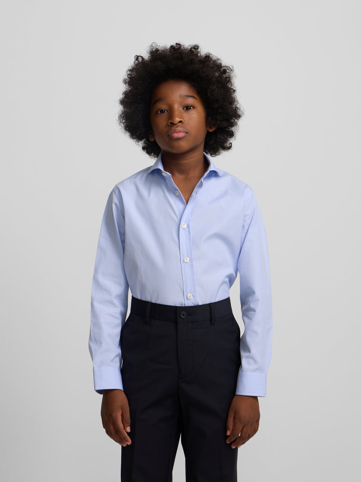Chemise habillée enfant poignet simple bleu ciel