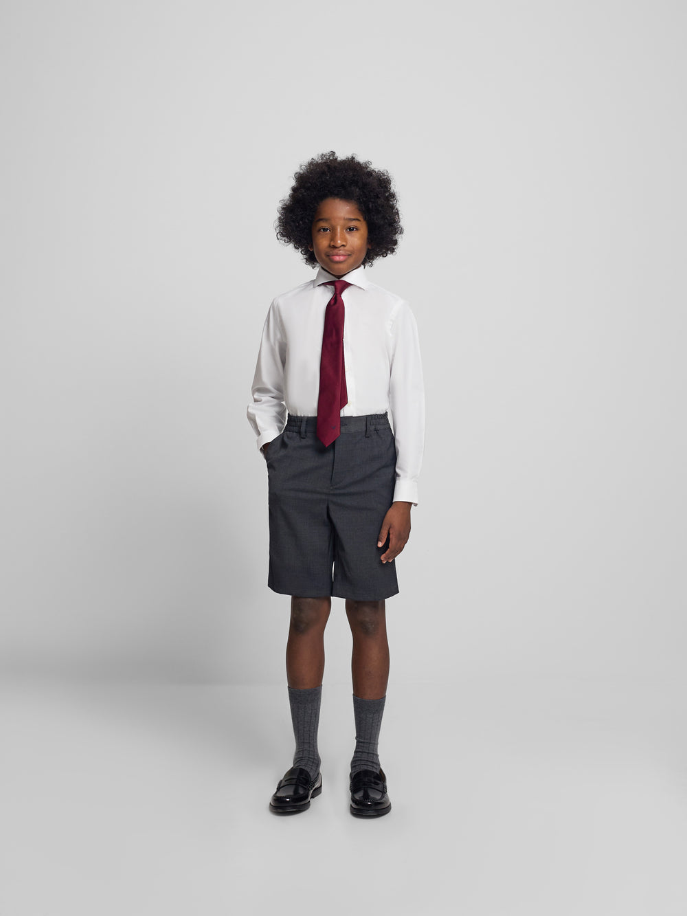 Bermuda classique grise pour enfants