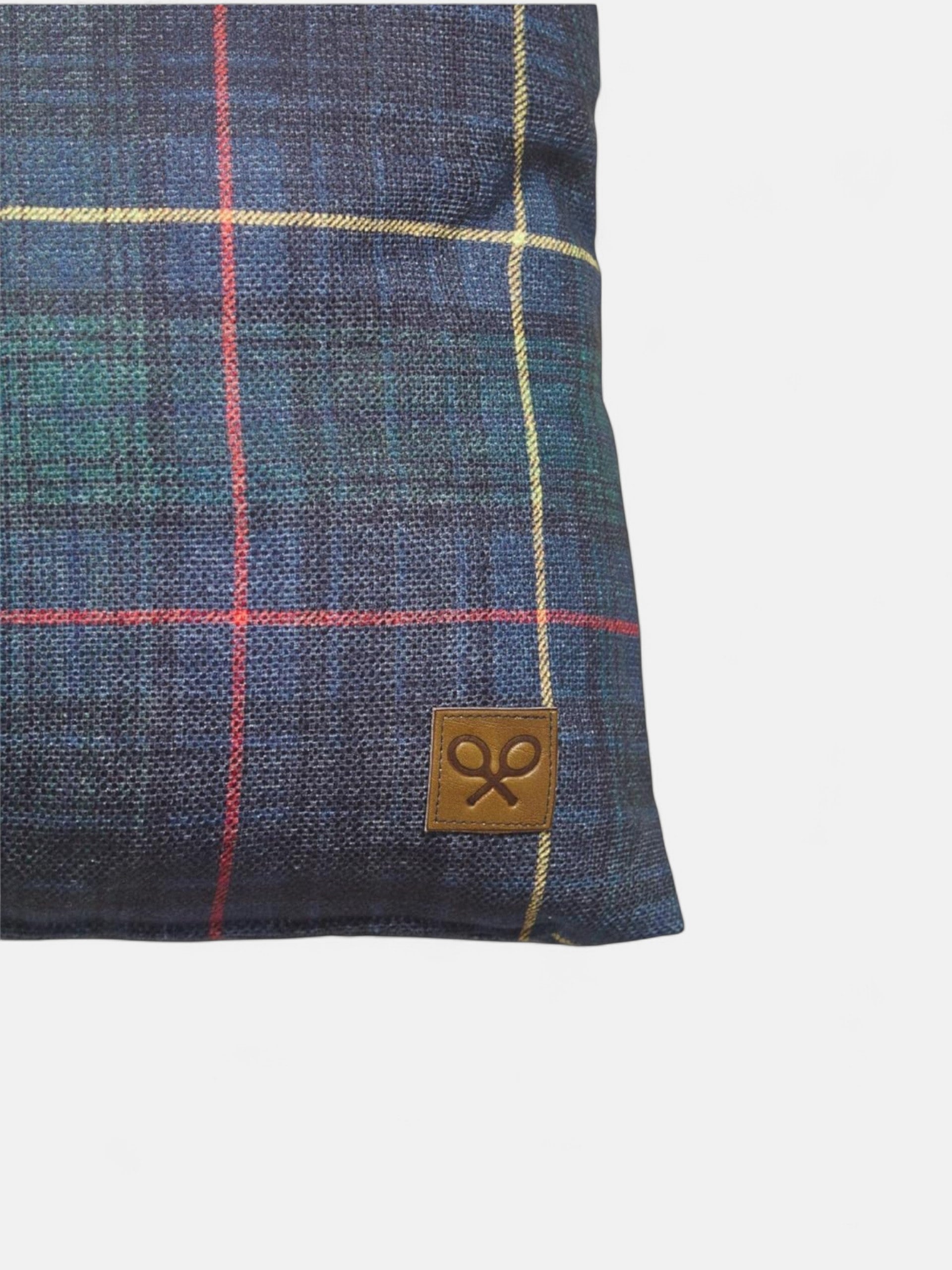 Cojin cuadro tartan verde