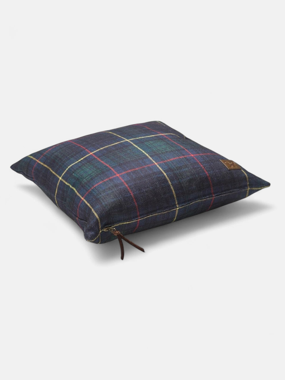 Cojin cuadro tartan verde