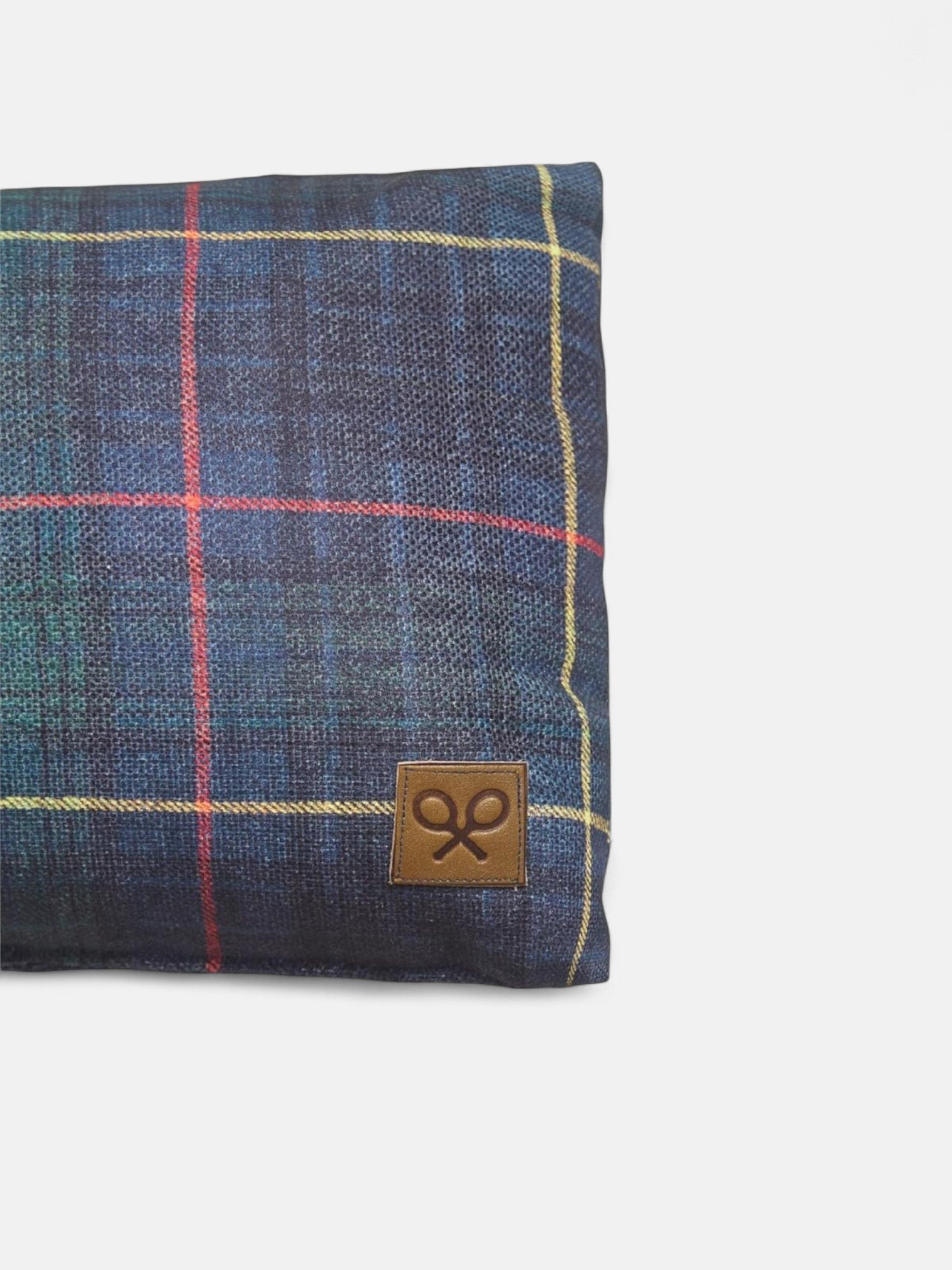 Almofada retangular xadrez tartan verde