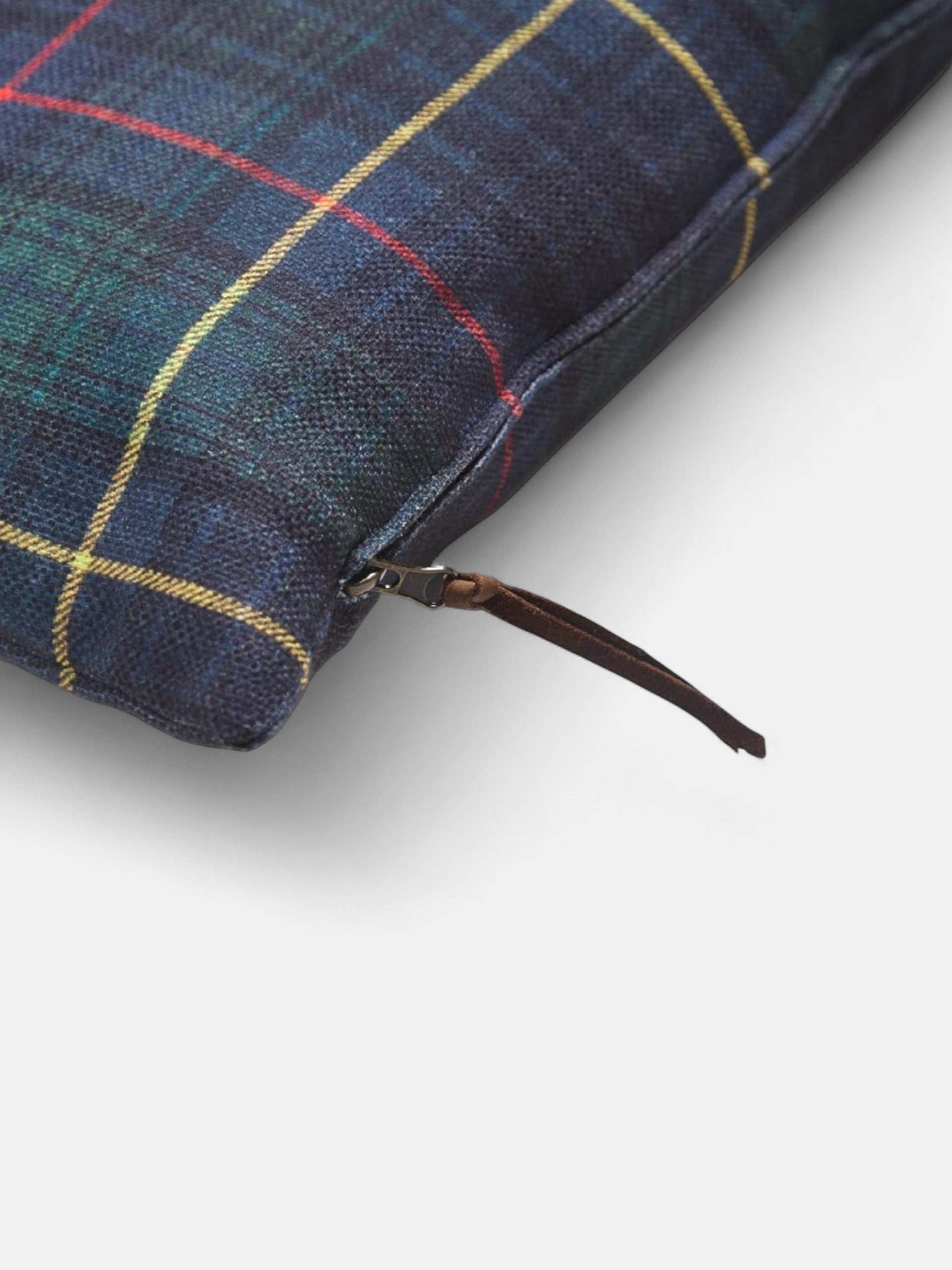 Almofada retangular xadrez tartan verde
