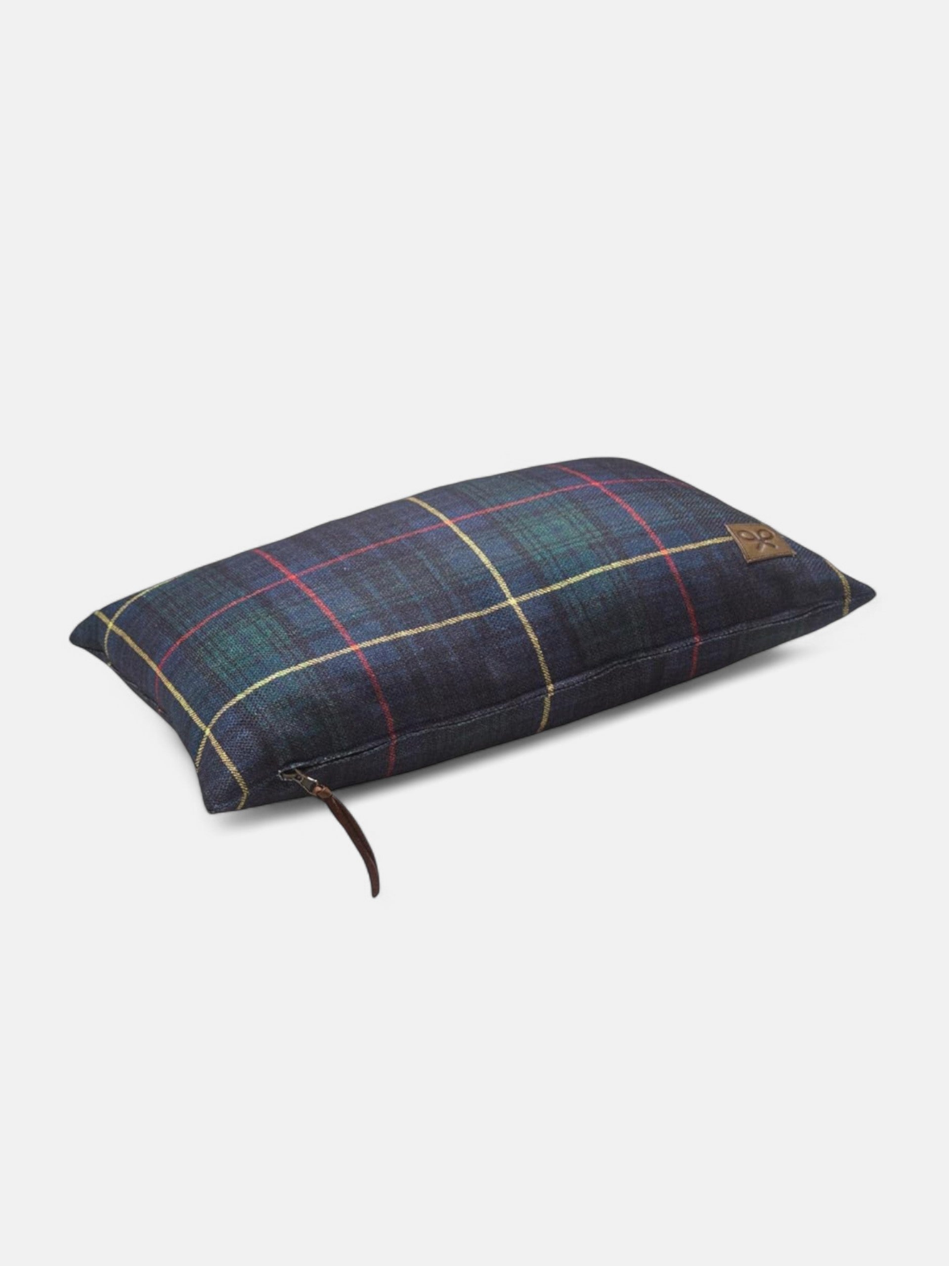 Almofada retangular xadrez tartan verde