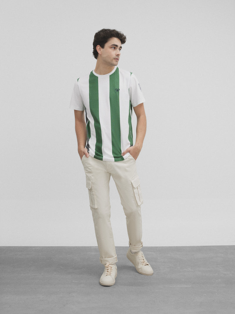 Camisola retro branca e verde Silbon branca