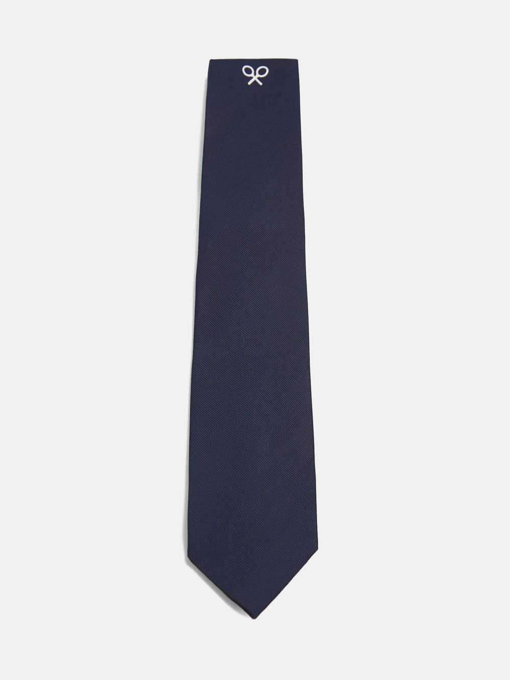 Navy blue maxi logo tie