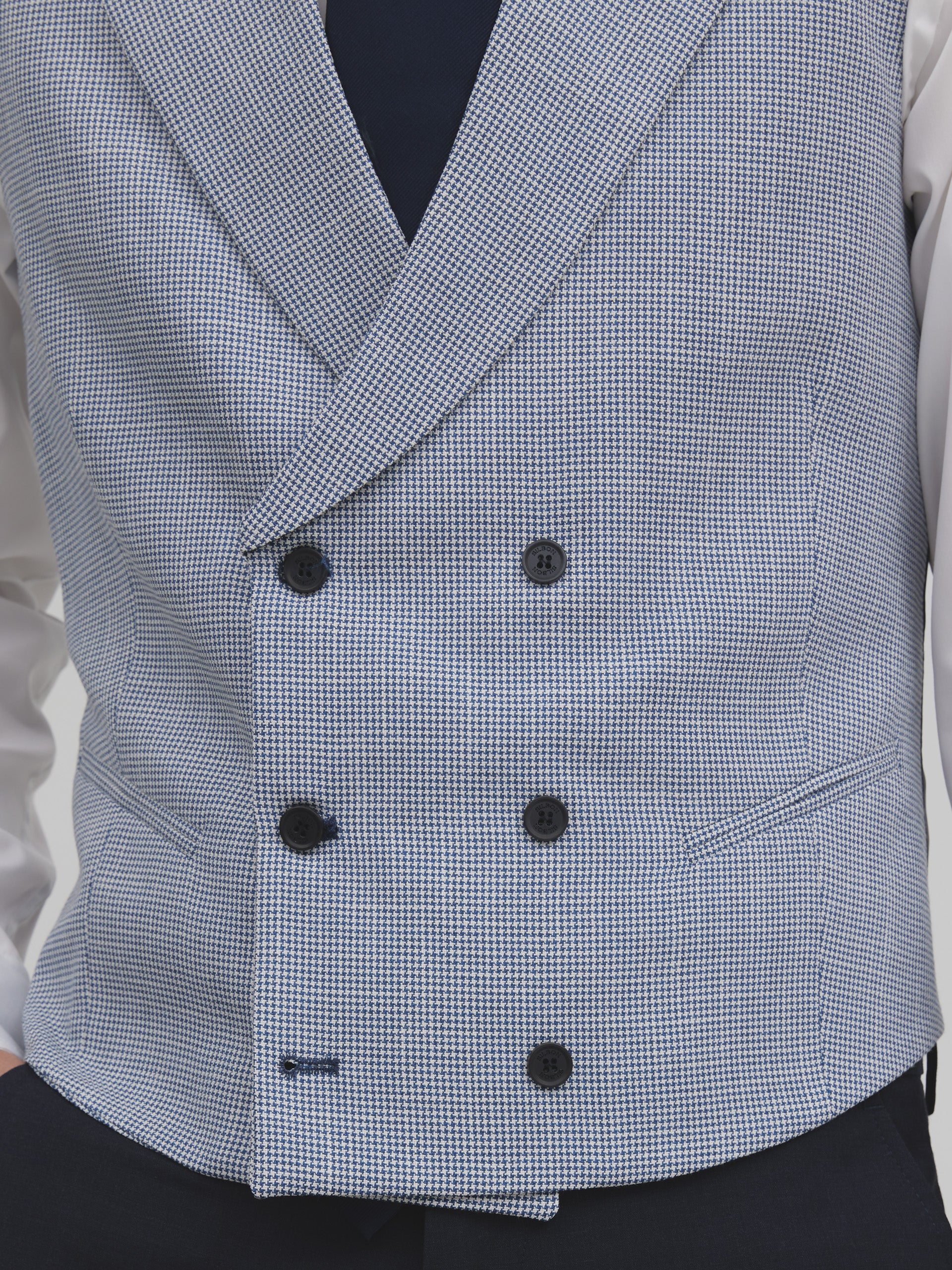 Classic blue houndstooth dress vest