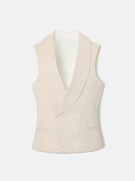 Gilet chaque col rond terre
