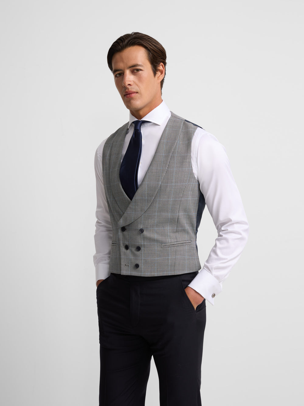 Chaleco chaque silbon principe de gales gris