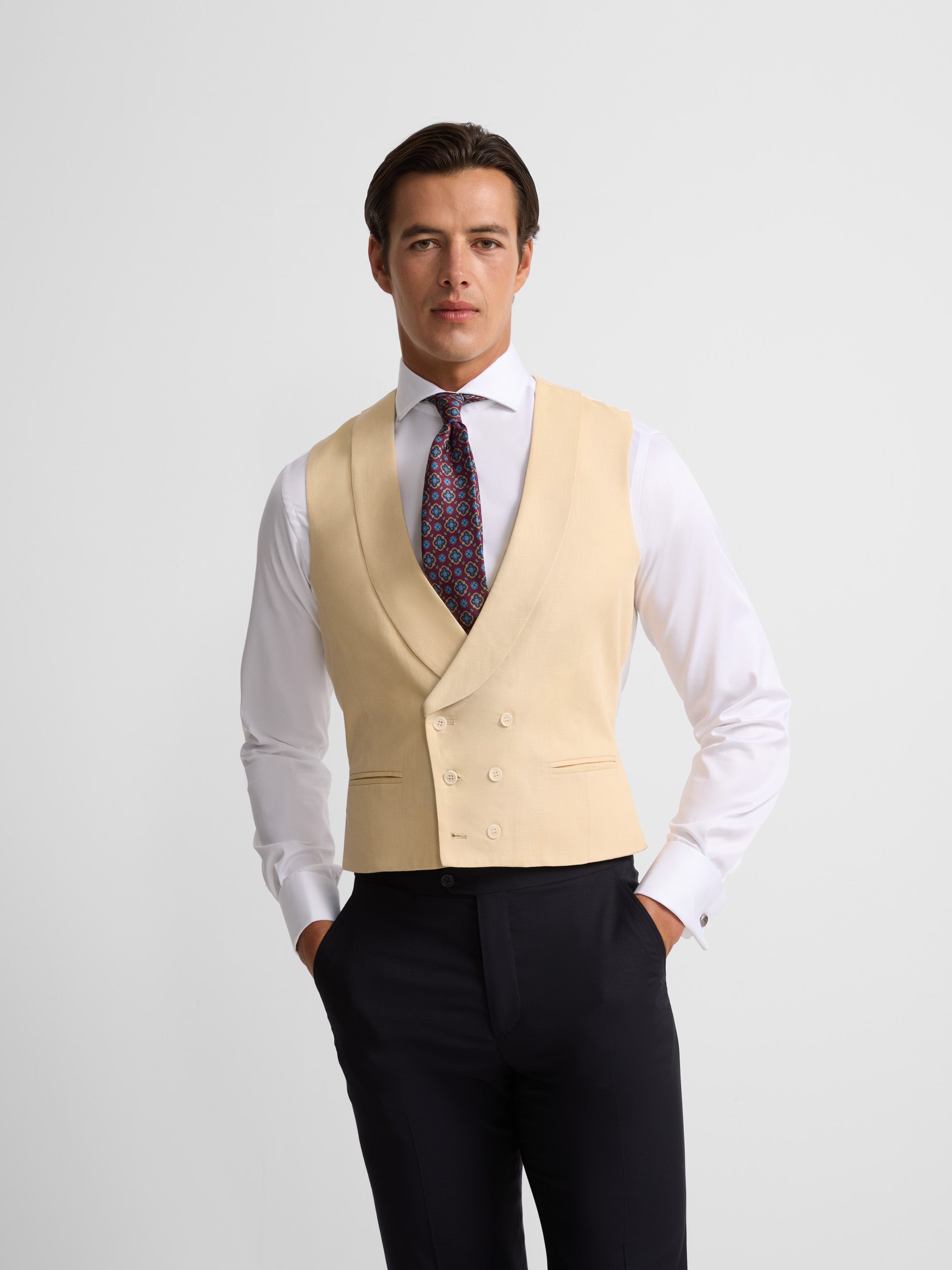 Gilet chaque col rond camel