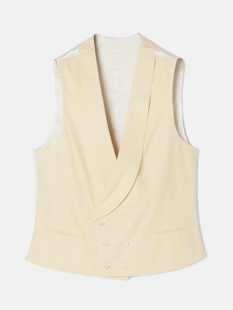 Gilet chaque col rond camel