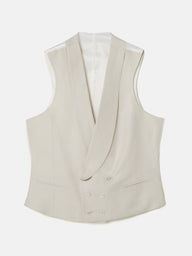 Gilet chaque col rond gris perle