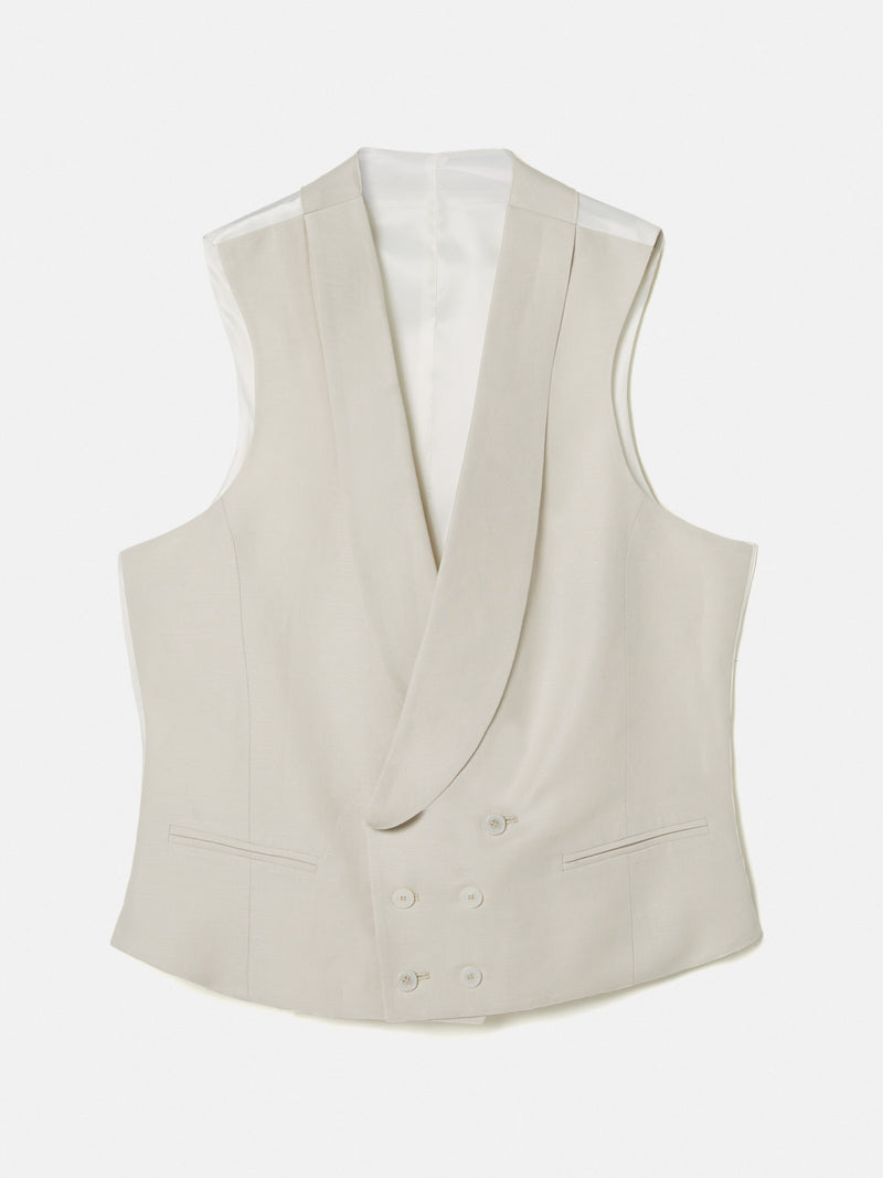 Chaleco chaque cuello redondo gris perla