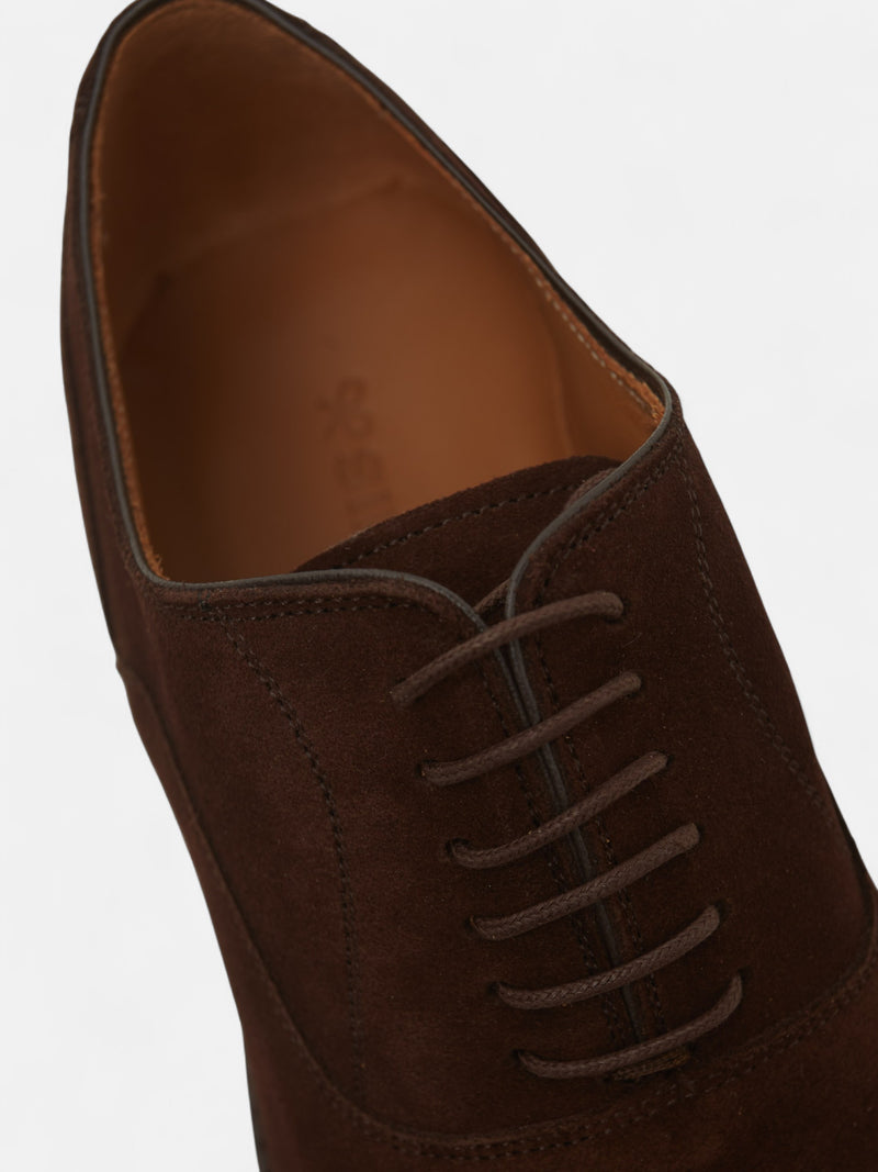 Classic brown suede lace-up shoe
