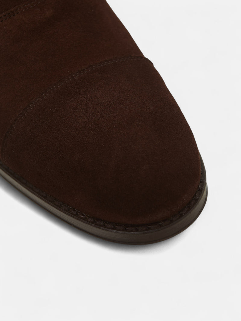 Classic brown suede lace-up shoe