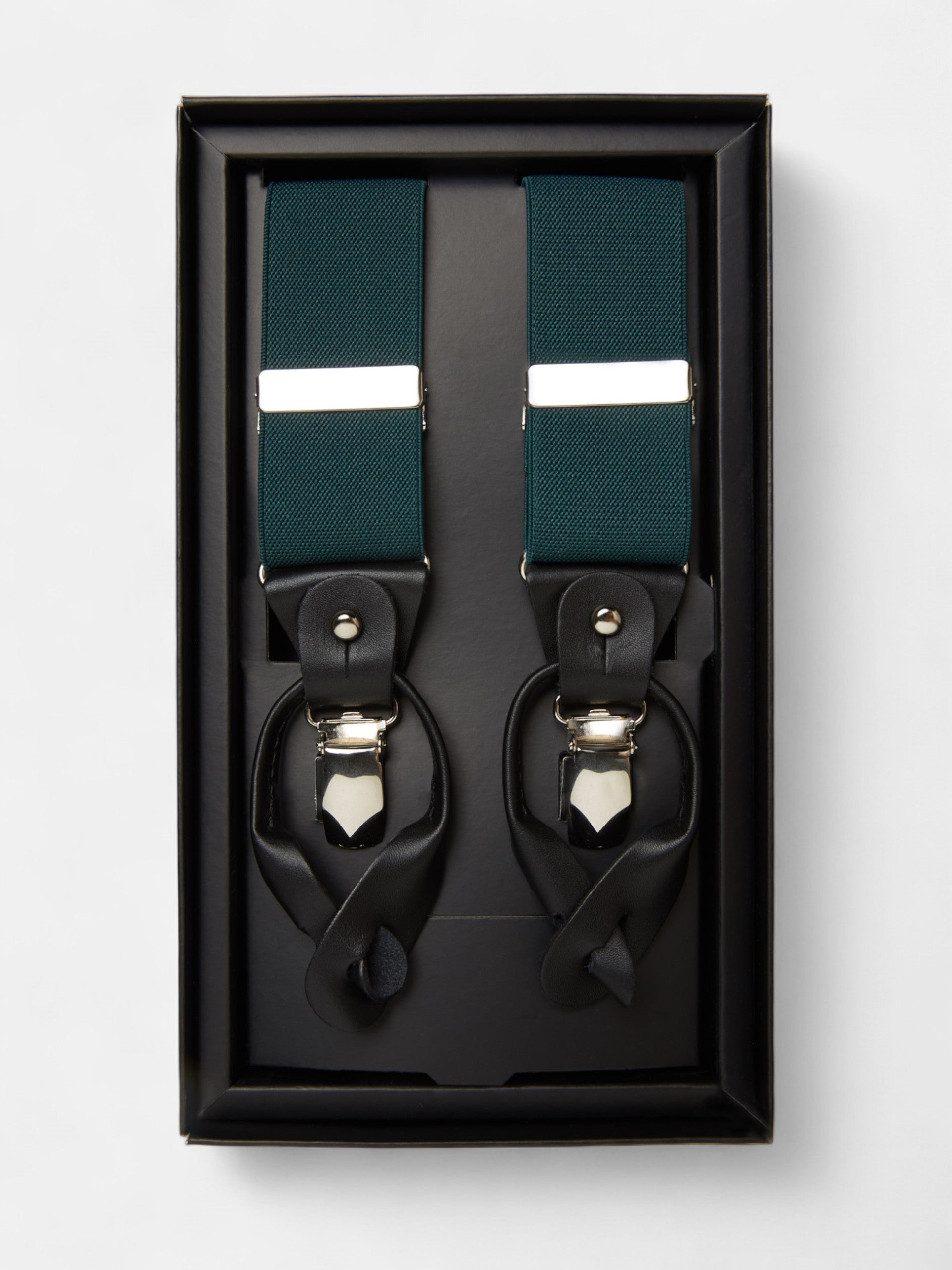 Plain green Silbon suspenders