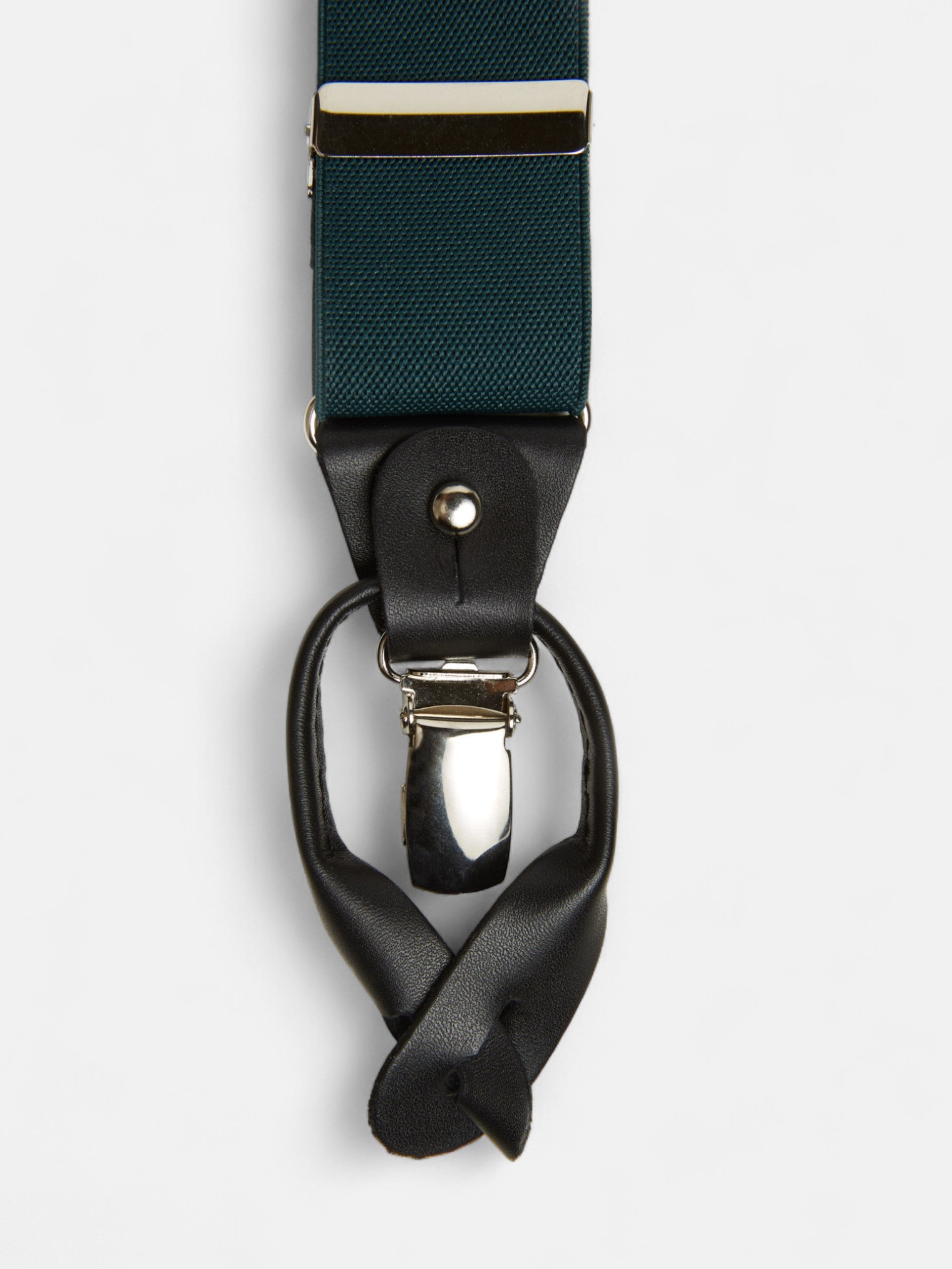 Plain green Silbon suspenders