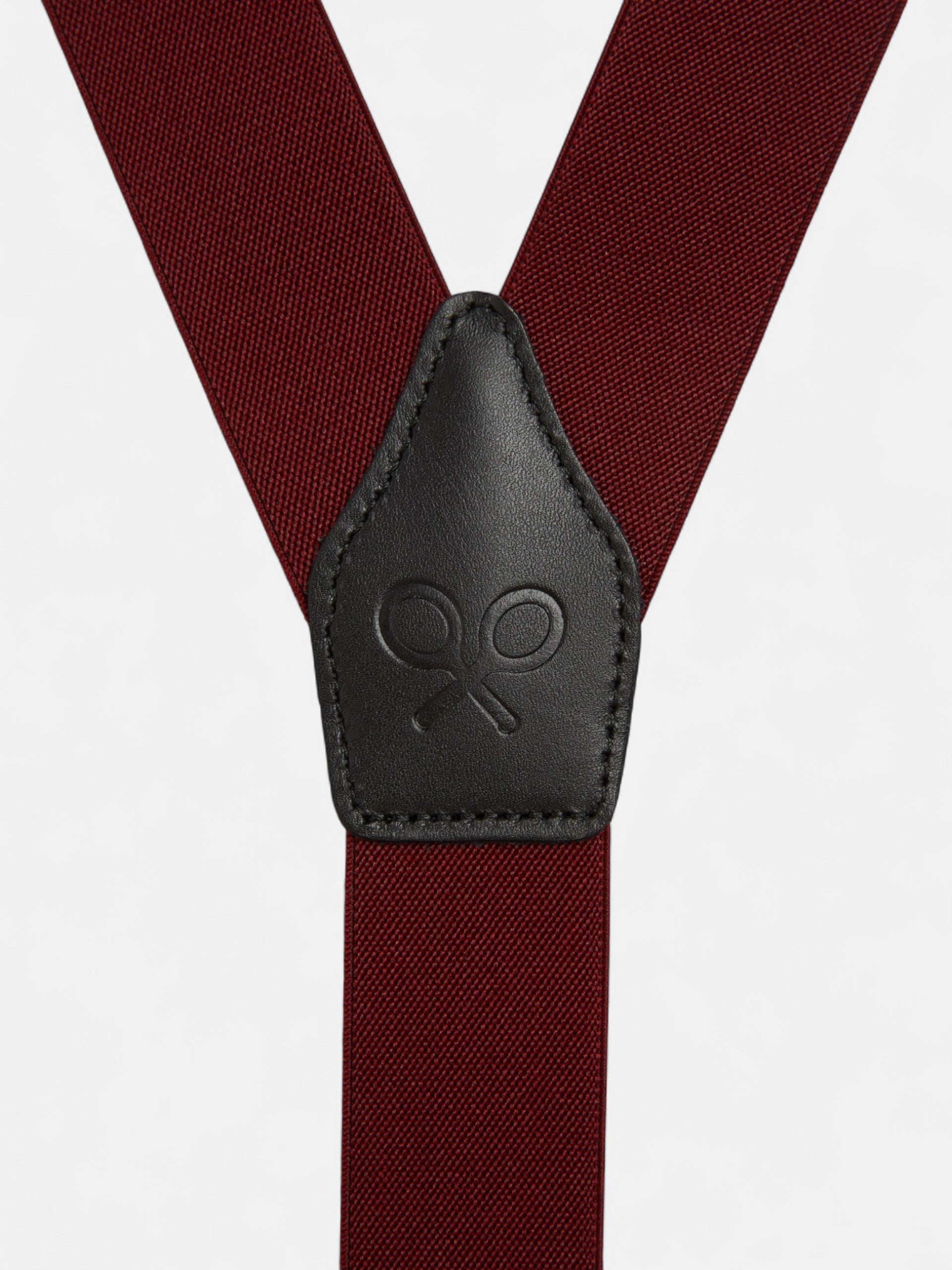 Plain burgundy Silbon suspenders